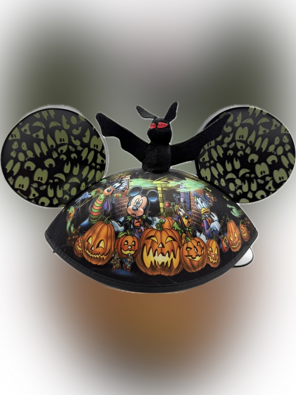 Disney Mickey & Friends Haunted Mansion Bat Adult Halloween Hat Glow In the Dark